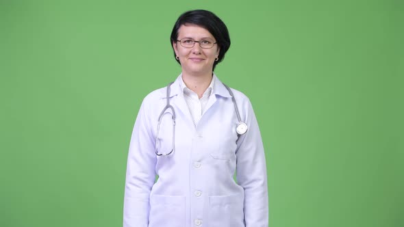 Beautiful Woman Doctor with Short Hair