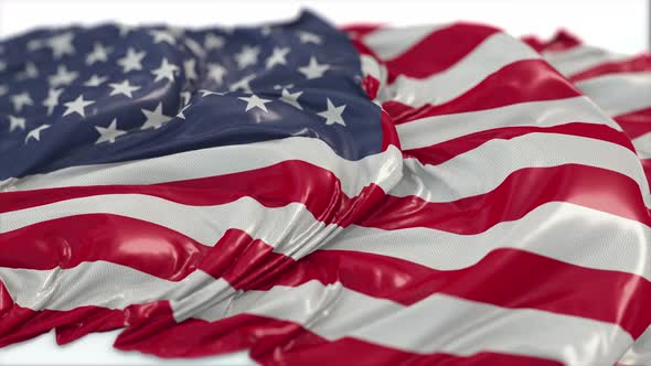 United States Flag On A White Chalkboard 