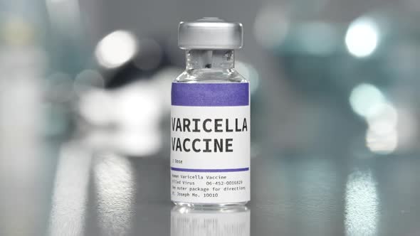 Varicella vaccine vial in medical lab