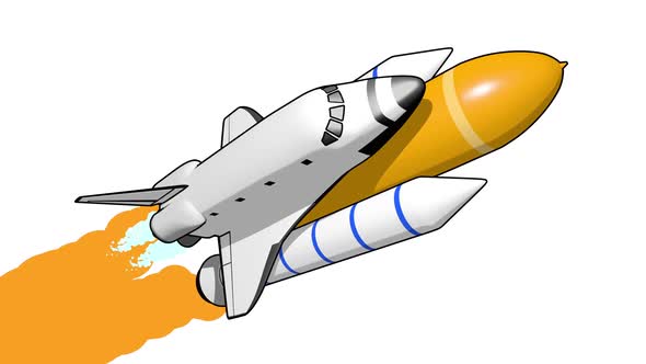 Animation of Flat Style Rocket