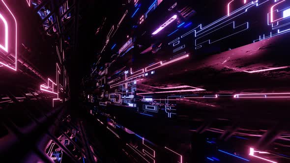 Hitech Neon Scifi Tunel