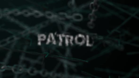 3D Dark Crime Background Word Patrol
