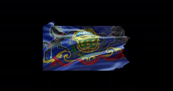 Pennsylvania state flag waving animation background