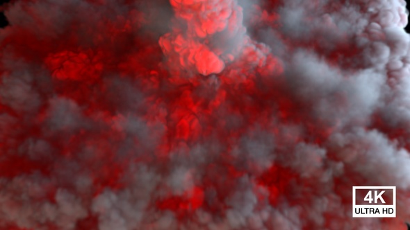 Lava Fire With Smoke Streaming And Spreading 4K