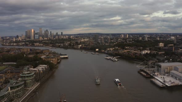 Aerial View of City of London United Kingdom