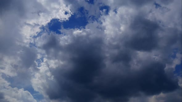 Blue Sky And Storm Clouds. Sky And Clouds Timelapse. 4k