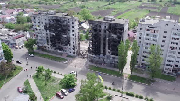 Residential Building Destroyed By the War in Ukraine Borodyanka Bucha District