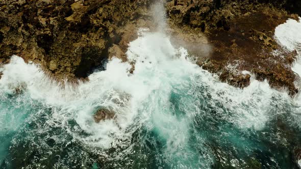 Ocean with Waves Crashing on the Shore