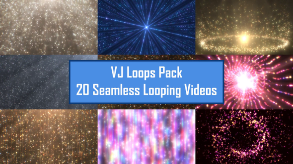 Beautiful Abstract Particles Sparkle Flow VJ Loop Pack - 20 Loops
