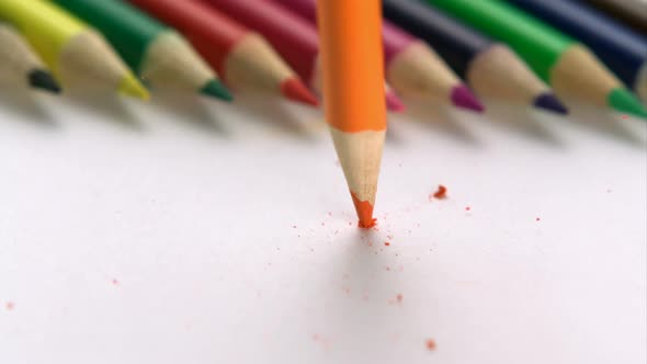 Breaking color pencile, Slow Motion