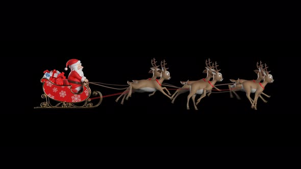 Santa Claus on a Reindeer Sleigh