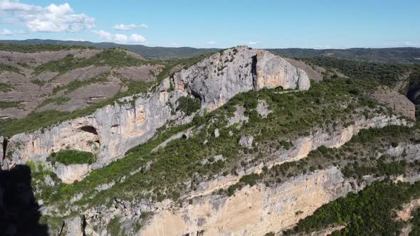 Mountain in Guara Natural Park, Alquezar, Spain, Aerial View