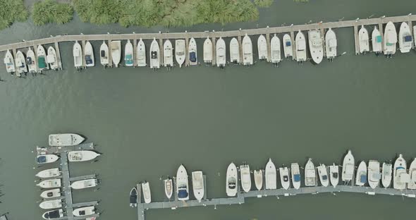 Aerial View of Harbor with Many Boat in New Jersey USA