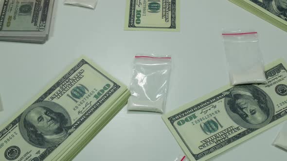 Dollars And Cocaine On The Table