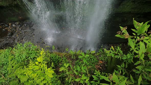 Los Tilos ( La Palma)- top view from falling violently on the ground below