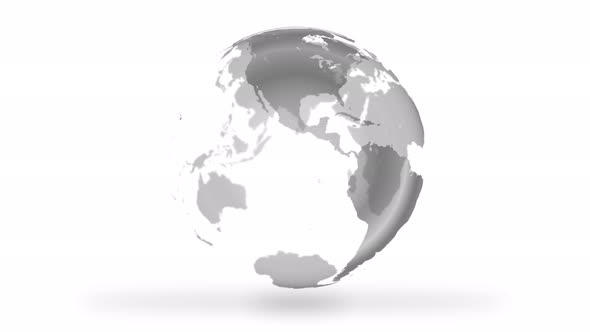 Dotted world revolves round dotted map Flashing loop Animation.