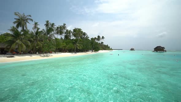 Beautiful sea ocean around Maldives Island