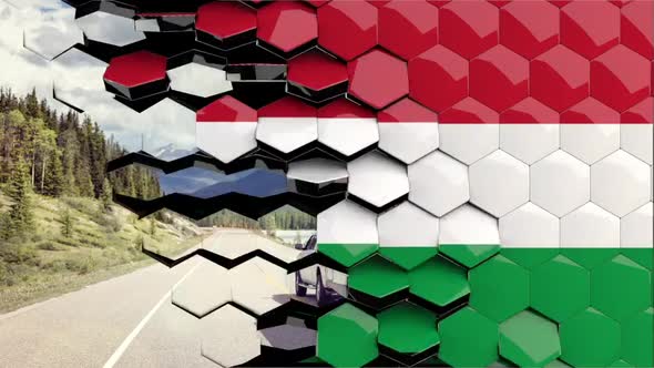 Hungary Flag Hexagon Transition - 4K Resolution
