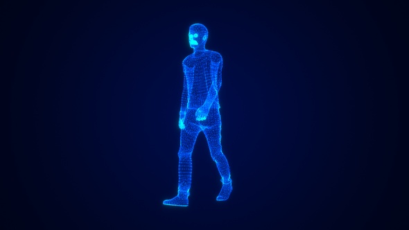 Man Walking 3 D Hologram V2