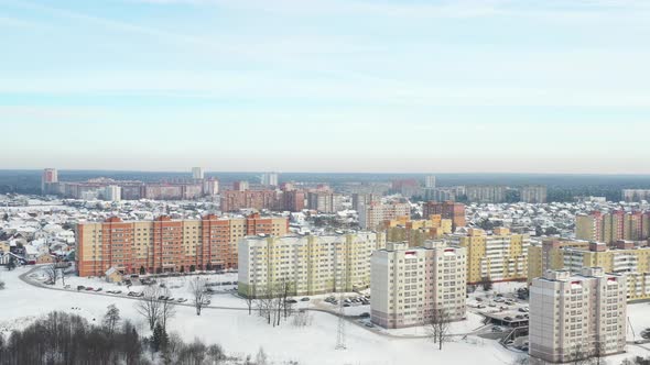 Top View of a Residential Area in the City of Minsk