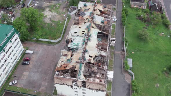 War in Ukraine  Destroyed Building in Stoyanka Bucha District