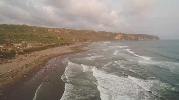 Sandy Beach Near the Ocean Yogyakarta