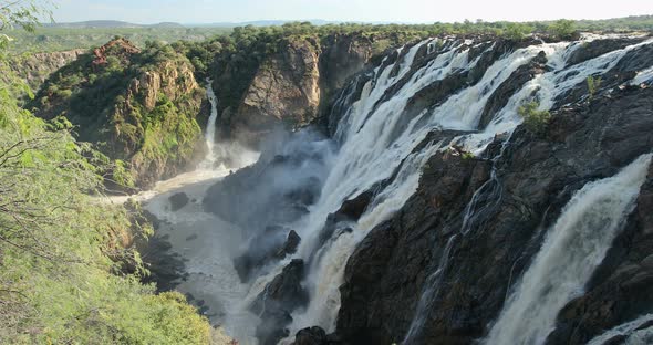 Famous Ruacana Falls in Northern Namibia, Africa wilderness