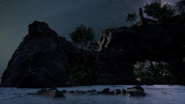 Astrophotography Star Trails Over Sandstone Canyon Walls alt