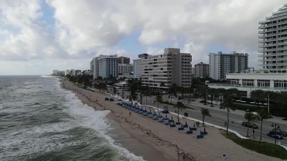 Fort Laudardale beach aerial view in florida