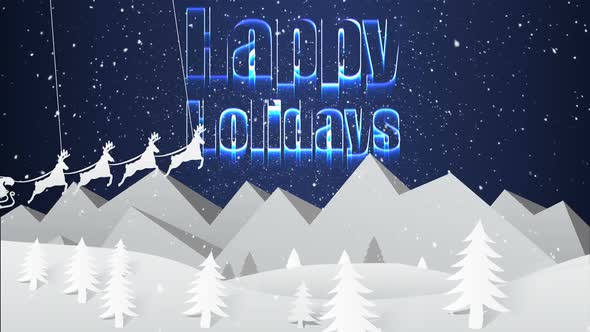 Illustration of christmas greeting with happy holidays message