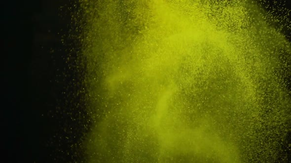 Yellow Powder Paint Exploding