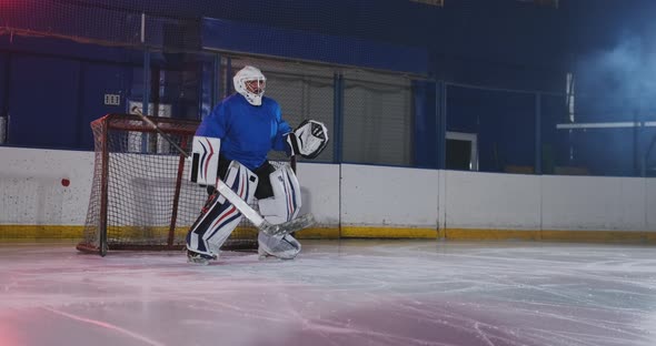 Hockey Player Carries Out an Attack on the Opponent's Goal and Scores a Goal in Extra Time