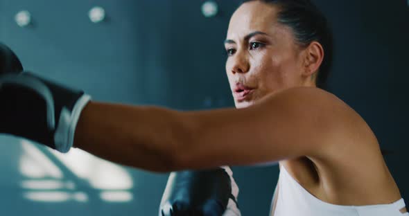 Woman Boxing in the Gym