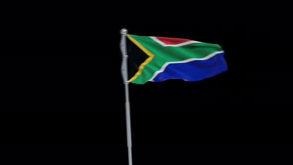4K South Africa flag transition with alpha. two step alt