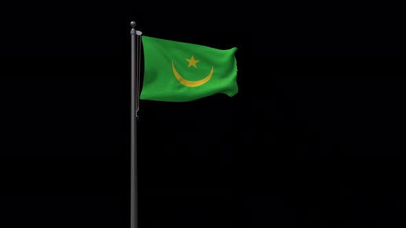 Mauritania Flag With Alpha 4K