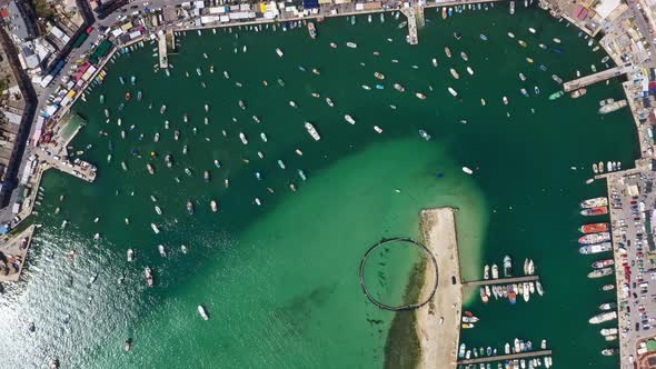 Aerial view of the city Marsaxlokk in Malta