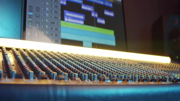 Mixing Desk in Recording Studio