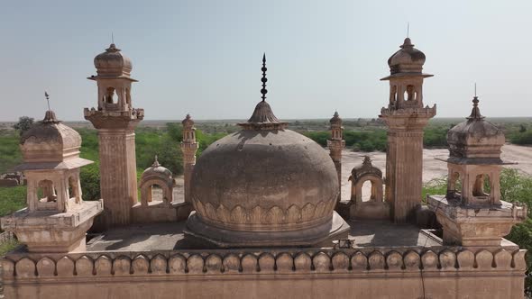 Drone-shot aerial footage of Derawar Fort in a cinematic setting.