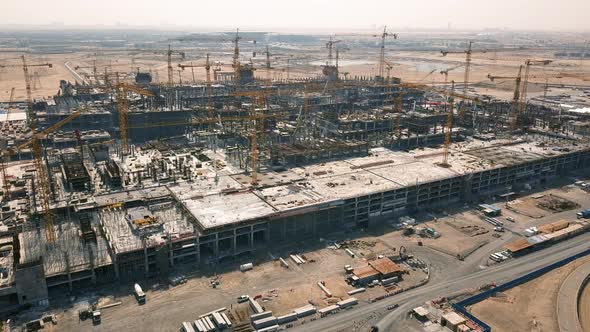 Aerial View of Huge Construction Site