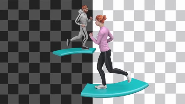 Jogging Man And Woman Run Loop alt