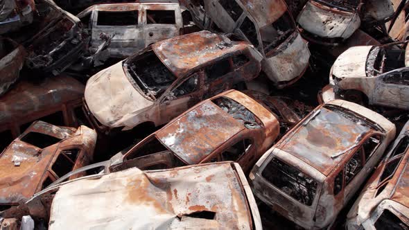 Wardestroyed Cars in Irpin Bucha District Ukraine