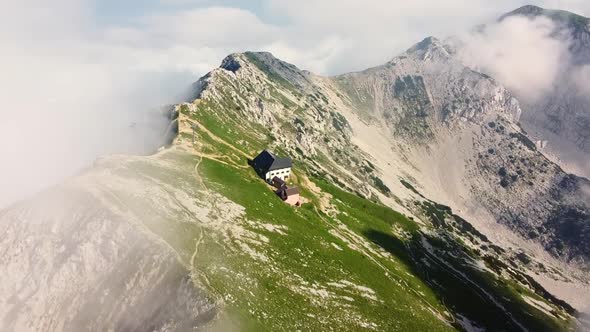 Flying over the Mountain Peak