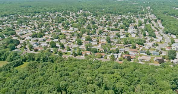 Panorama View Residential Neighborhood District in American Town in Monroe NJ USA