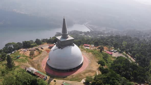 Buddhist Temple in Srilanka, Aerial Footage