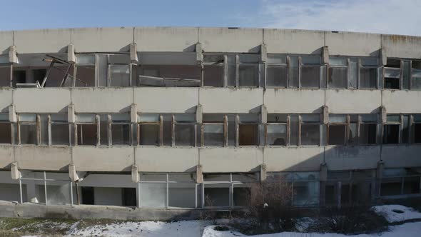 Abandoned, destroyed building.