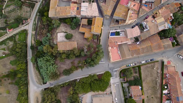 Drone Flight Over Castello D'Empuries Town