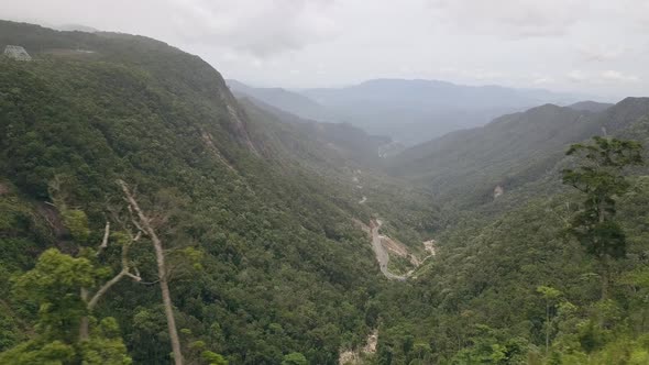 Southeast Asia Landscape Road Between High Mountains