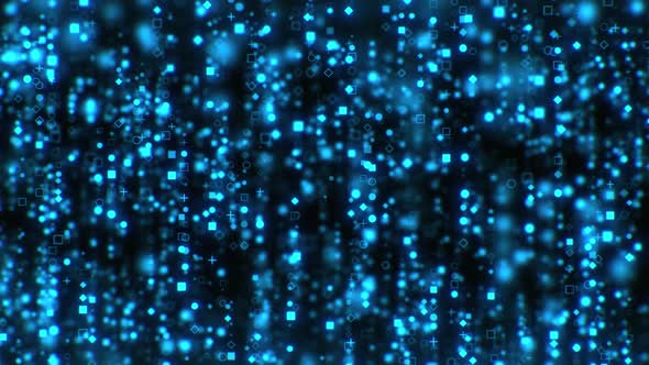 Corporate Blue Particles Shapes Background Rain