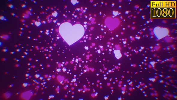 Hearts Bokeh Particles Background Vj Loops V1