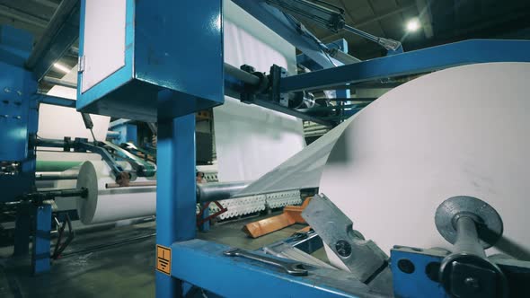 Large Paper Converting Machine at a Paper Manufacturing Plant